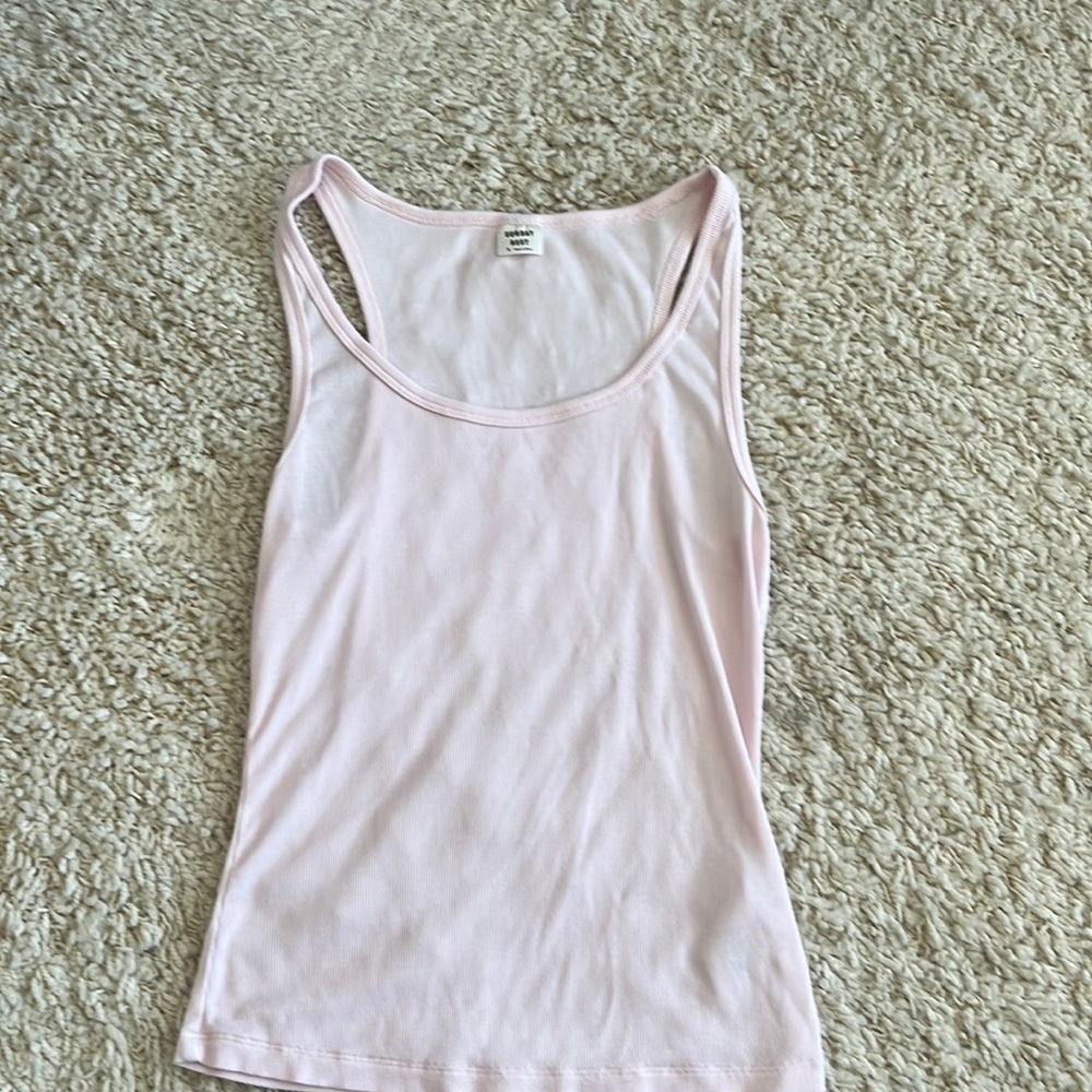 Pink racer back tank top